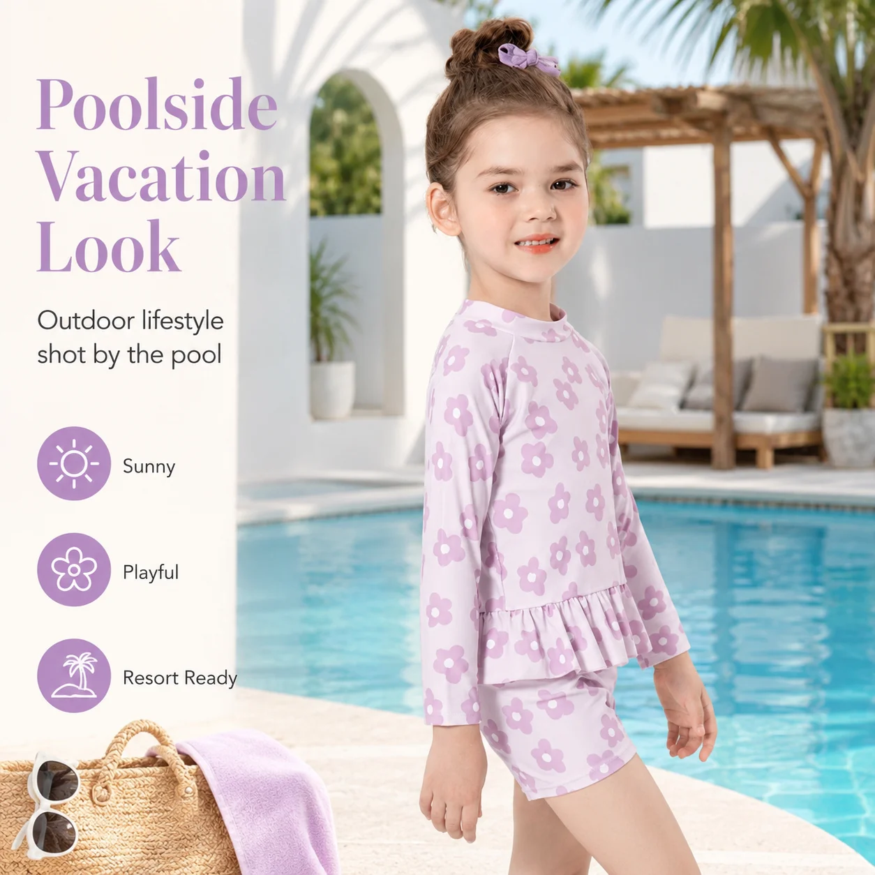 Girls Premium One-Piece Swimsuit – Sweet Ruffles
