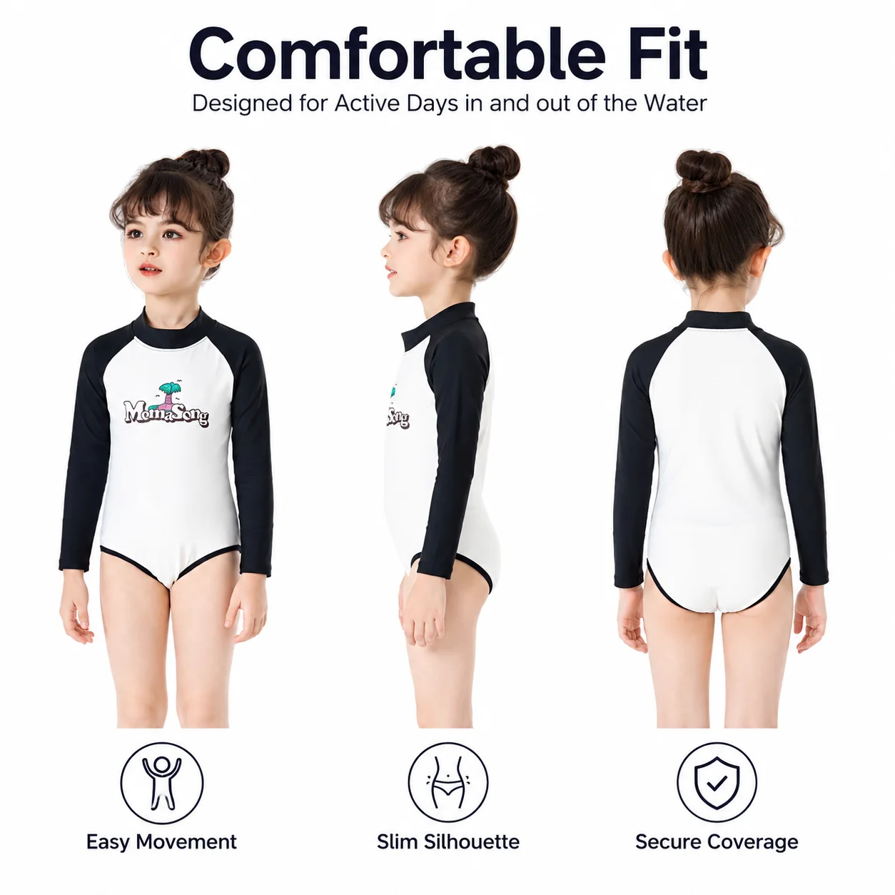 Girls Premium One-Piece Swimsuit – Mermaid Magic - view 5