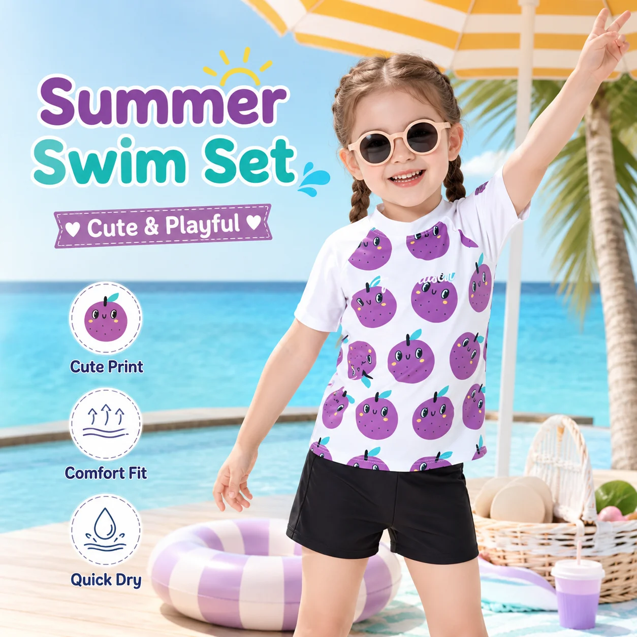 Kids Wide Brim UV Sun Hat – Wave Rider